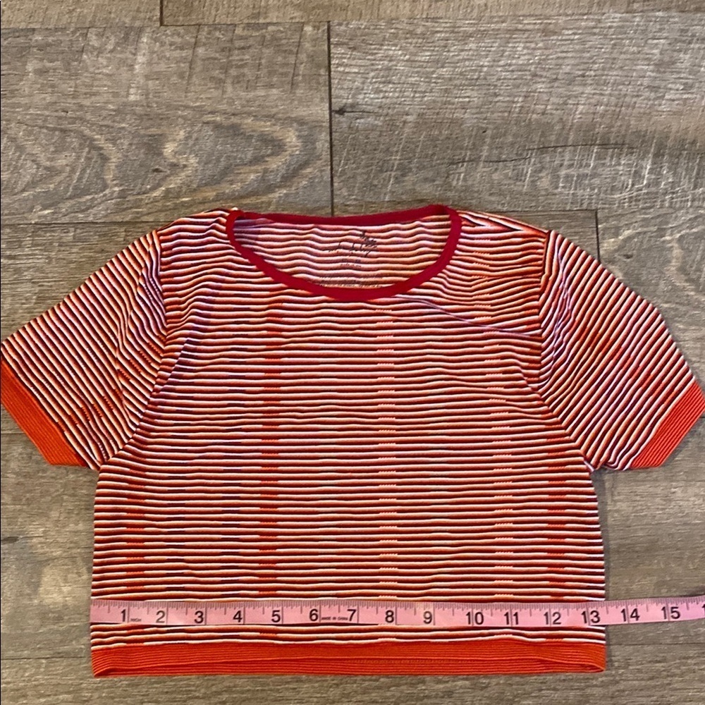 Free People Old School fitted Red & White Striped Crop Top M/L Vintage Inspired - Picture 5 of 10